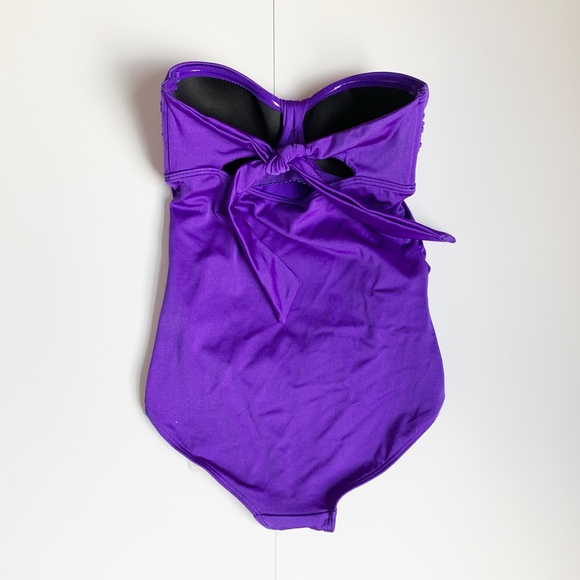 Seafolly Purple Push Up Bandeau One Piece Swimsuit - Picture 3 of 5